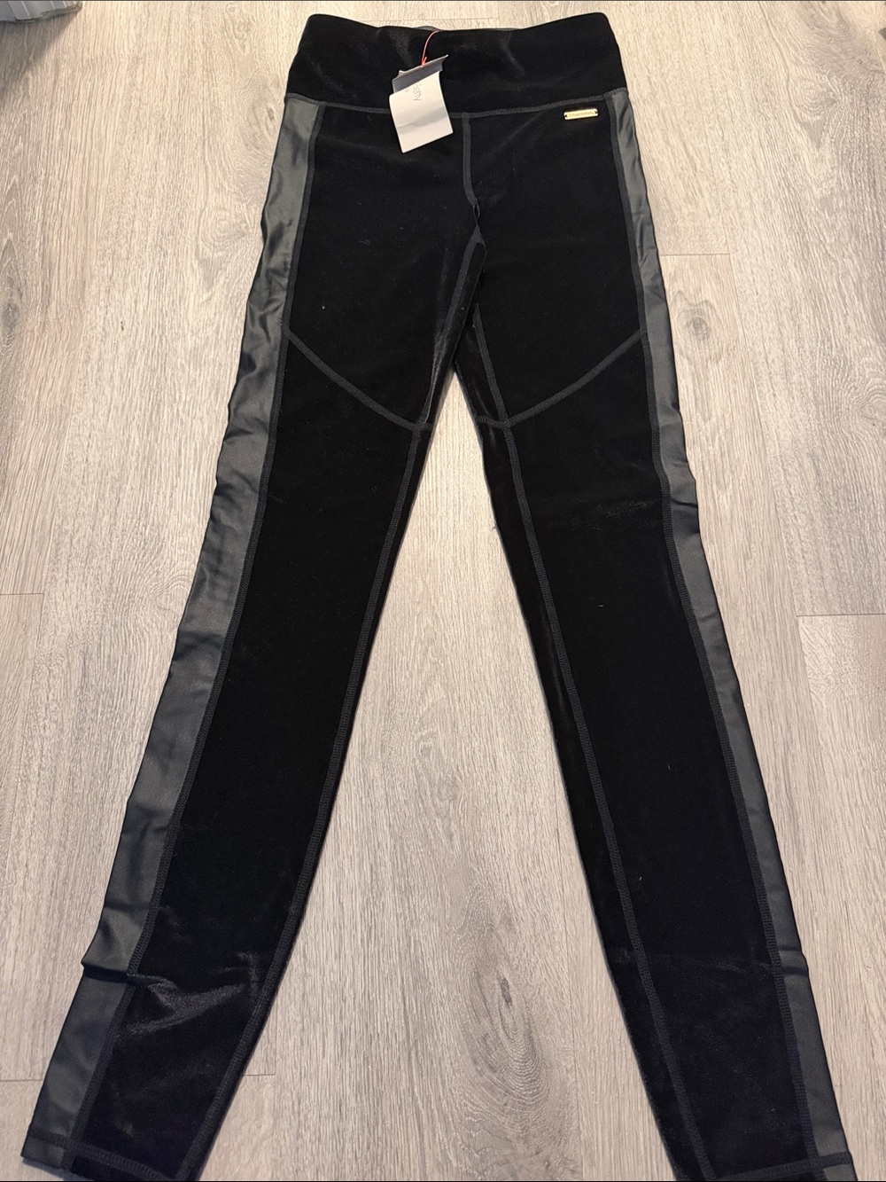 Sweaty Betty Black Velvet Panel Leggings